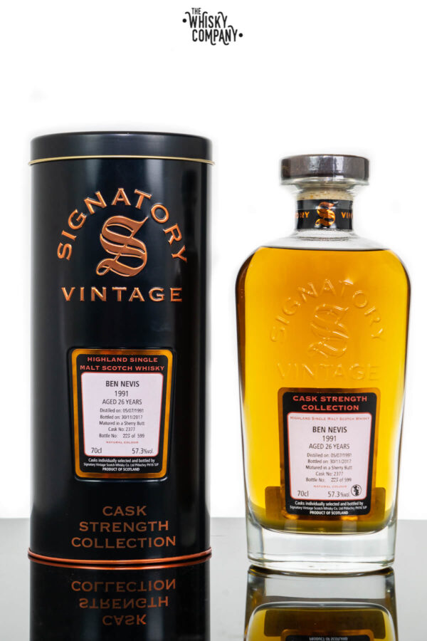 Ben Nevis 1991 Aged 26 Years Old (cask 2377) Single Malt Scotch Whisky – Signatory Vintage (700ml)