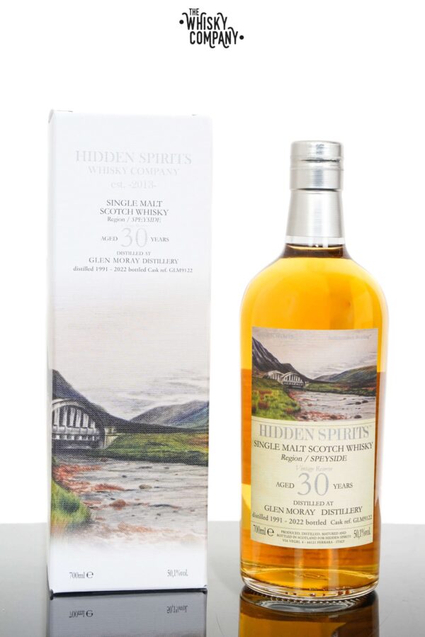 Glen Moray 1991 Aged 30 Years Speyside Single Malt Scotch Whisky – Hidden Spirits (700ml)