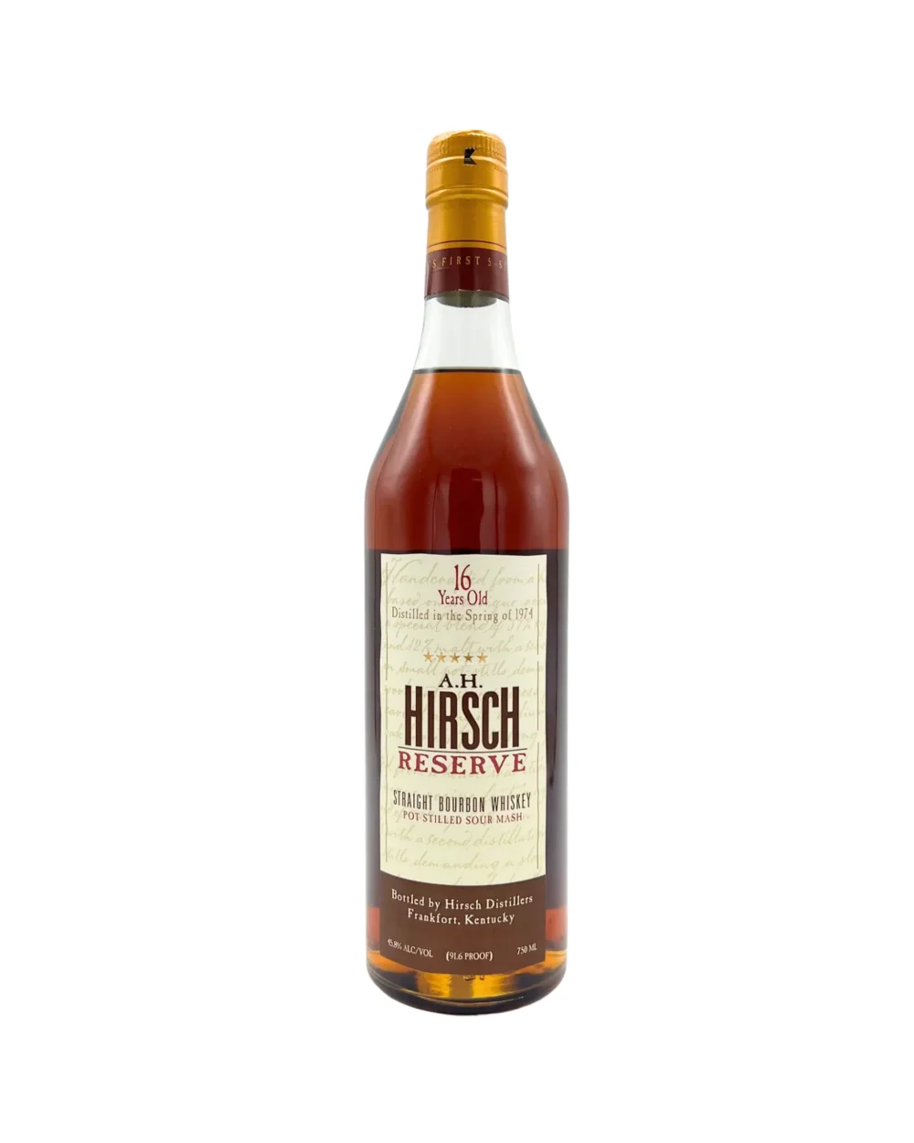 A.H. Hirsch 1974 16 Year Straight Bourbon Whiskey Gold Foil 750ml