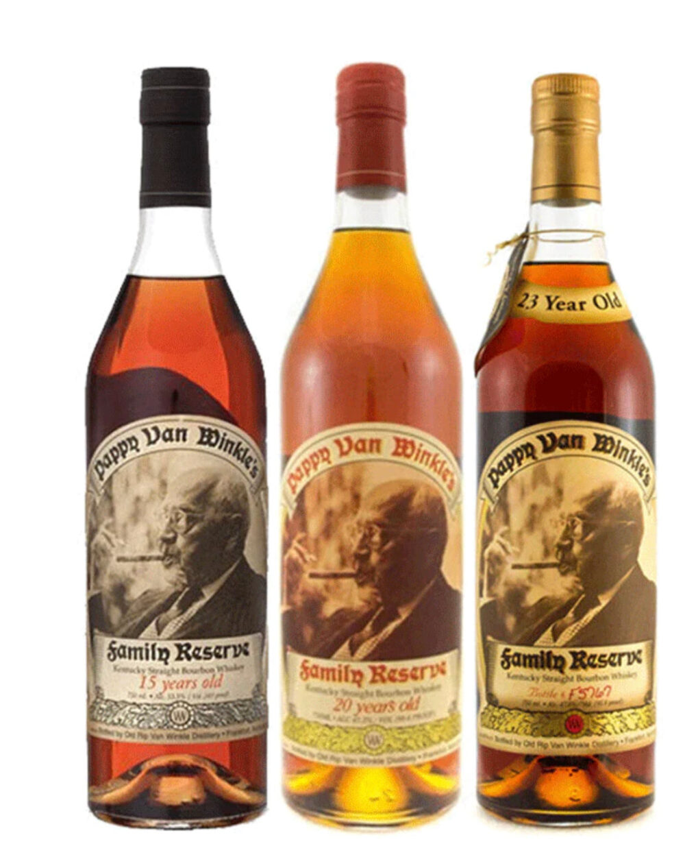 Pappy Van Winkle's 15 Year, 20 Year & 23 Year Bourbon Bundle