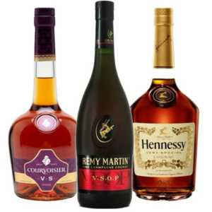Courvoisier, Remy Martin VSOP, & Hennessy Cognac Value Bundle 750 mL
