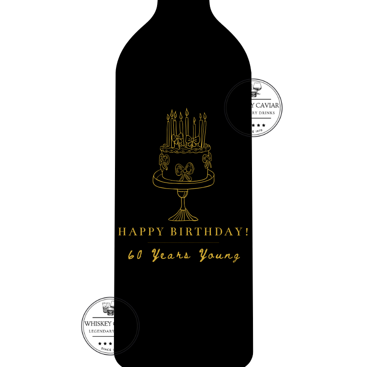 Custom "Birthday Cake" Engraved Wine Bottle 750 mL