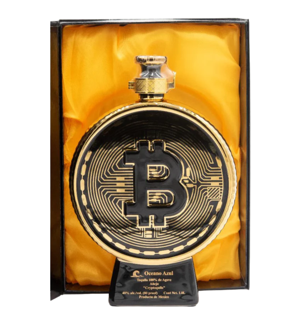Oceano Azul Bitcoin Cryptoquila Anejo Tequila 1L