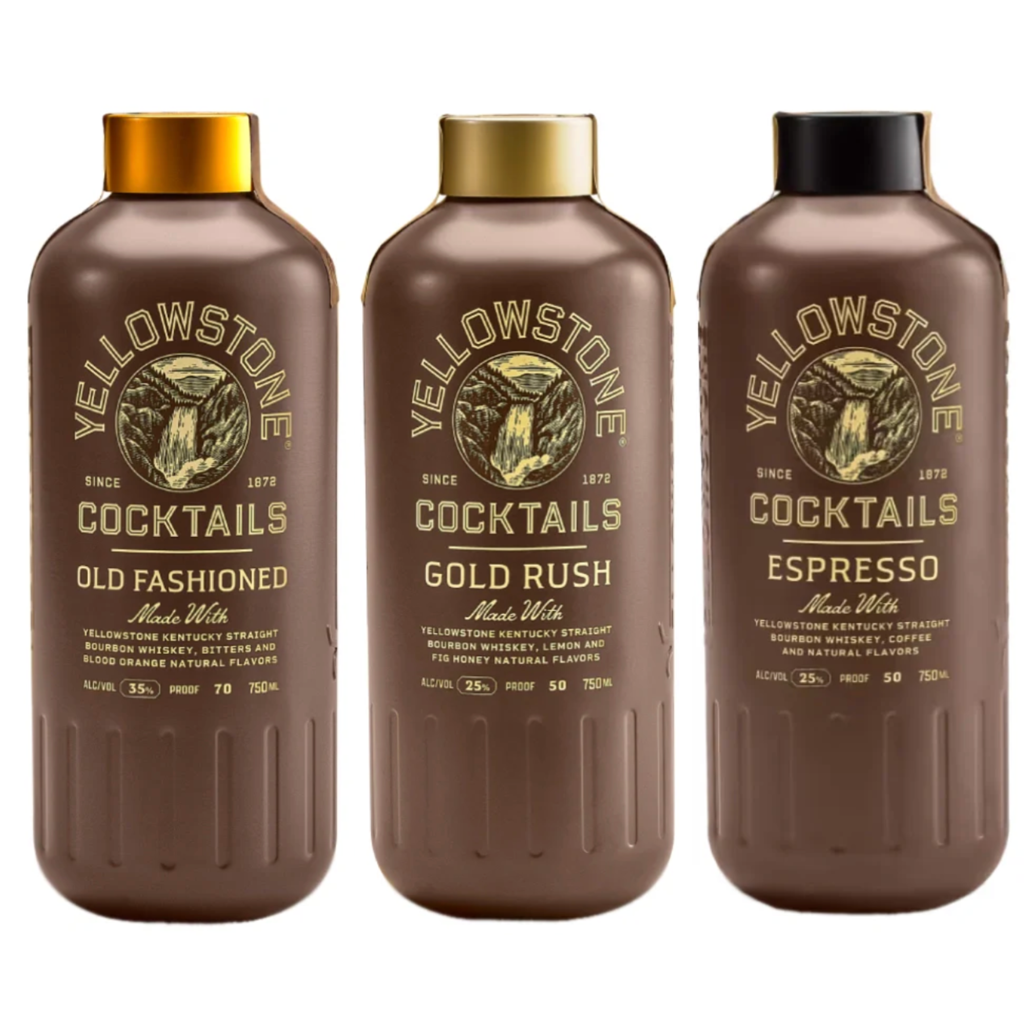 Yellowstone Cocktails Old Fashioned, Gold Rush, & Espresso Ready-To-Drink Value Bundle 750mL